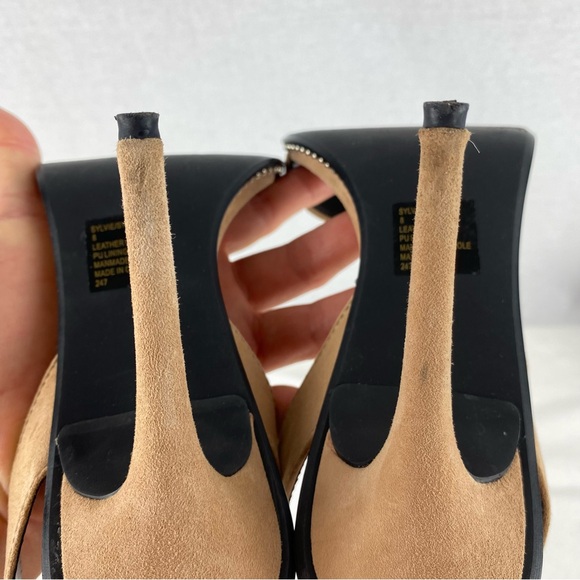 Steve Madden Tan Suede Studded Ankle-Strap Heels - Picture 9 of 11